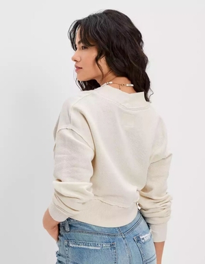 Sweats American Eagle AE Wrap-Front Blanche Femme | WWE-14601058